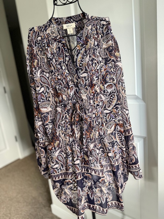 Style & Co. Tops - Style & Co. Paisley Print Tunic - Navy, Brown & Cream